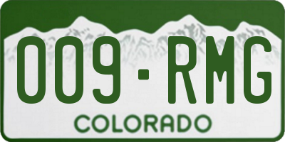 CO license plate 009RMG