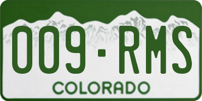 CO license plate 009RMS