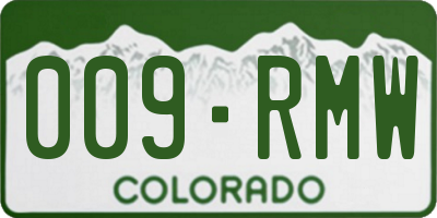 CO license plate 009RMW