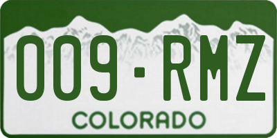 CO license plate 009RMZ