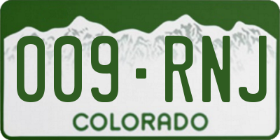 CO license plate 009RNJ