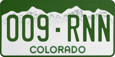 CO license plate 009RNN