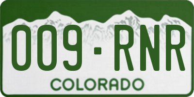 CO license plate 009RNR