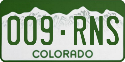 CO license plate 009RNS