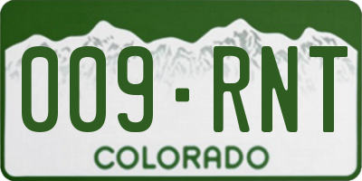 CO license plate 009RNT