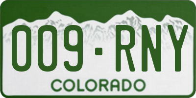 CO license plate 009RNY