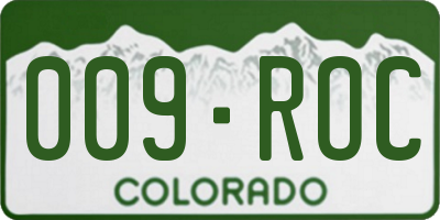 CO license plate 009ROC