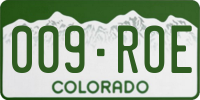 CO license plate 009ROE