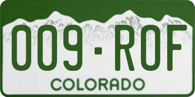 CO license plate 009ROF