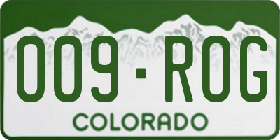 CO license plate 009ROG