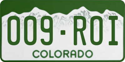 CO license plate 009ROI
