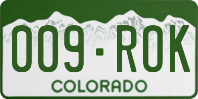 CO license plate 009ROK