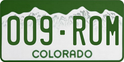 CO license plate 009ROM