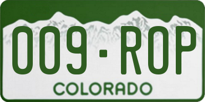 CO license plate 009ROP