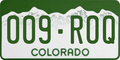 CO license plate 009ROQ