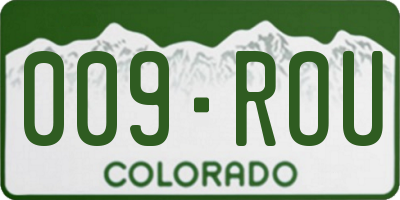 CO license plate 009ROU