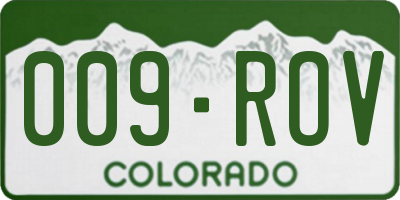 CO license plate 009ROV