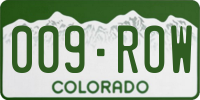 CO license plate 009ROW