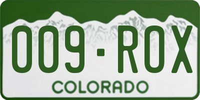 CO license plate 009ROX