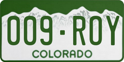 CO license plate 009ROY