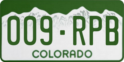 CO license plate 009RPB