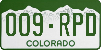 CO license plate 009RPD