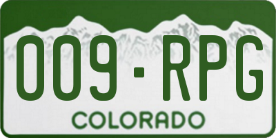 CO license plate 009RPG
