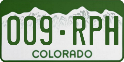 CO license plate 009RPH
