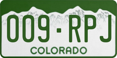 CO license plate 009RPJ