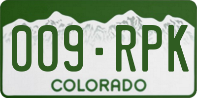 CO license plate 009RPK