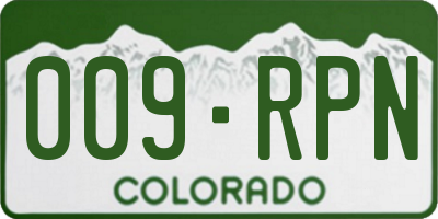 CO license plate 009RPN