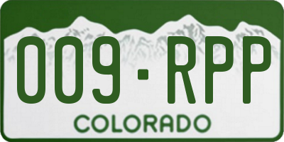 CO license plate 009RPP