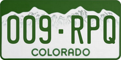 CO license plate 009RPQ