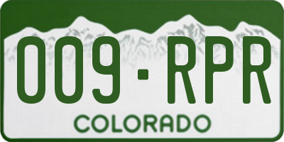 CO license plate 009RPR