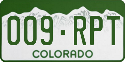 CO license plate 009RPT