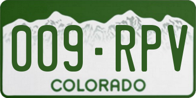 CO license plate 009RPV