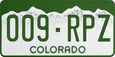 CO license plate 009RPZ