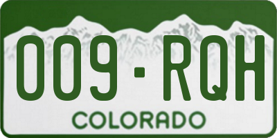 CO license plate 009RQH