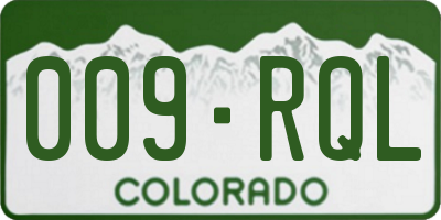 CO license plate 009RQL