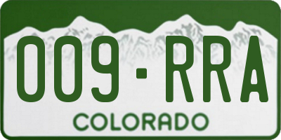 CO license plate 009RRA