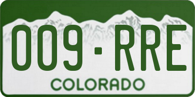 CO license plate 009RRE