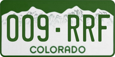 CO license plate 009RRF