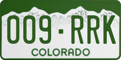 CO license plate 009RRK