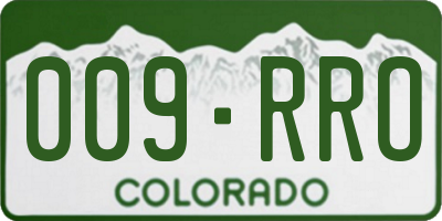 CO license plate 009RRO