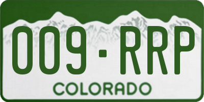 CO license plate 009RRP