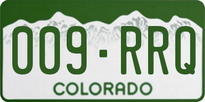 CO license plate 009RRQ