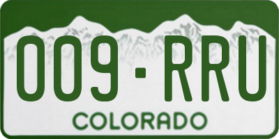 CO license plate 009RRU