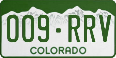 CO license plate 009RRV