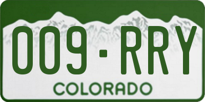 CO license plate 009RRY