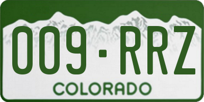 CO license plate 009RRZ